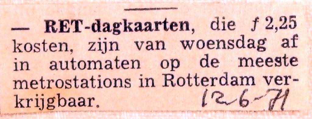 19710612 RET dagkaarten