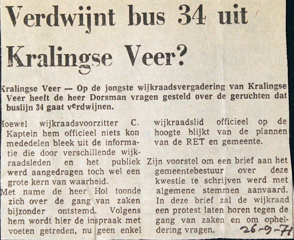 19710926 Lijn 34 uit Kralingse veer.