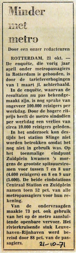 19711021 Minder met metro