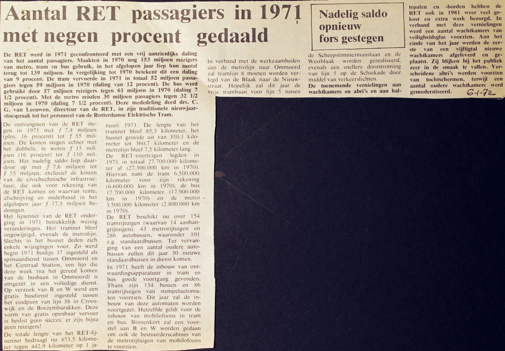 19720106 Aantal passagiers daalt.
