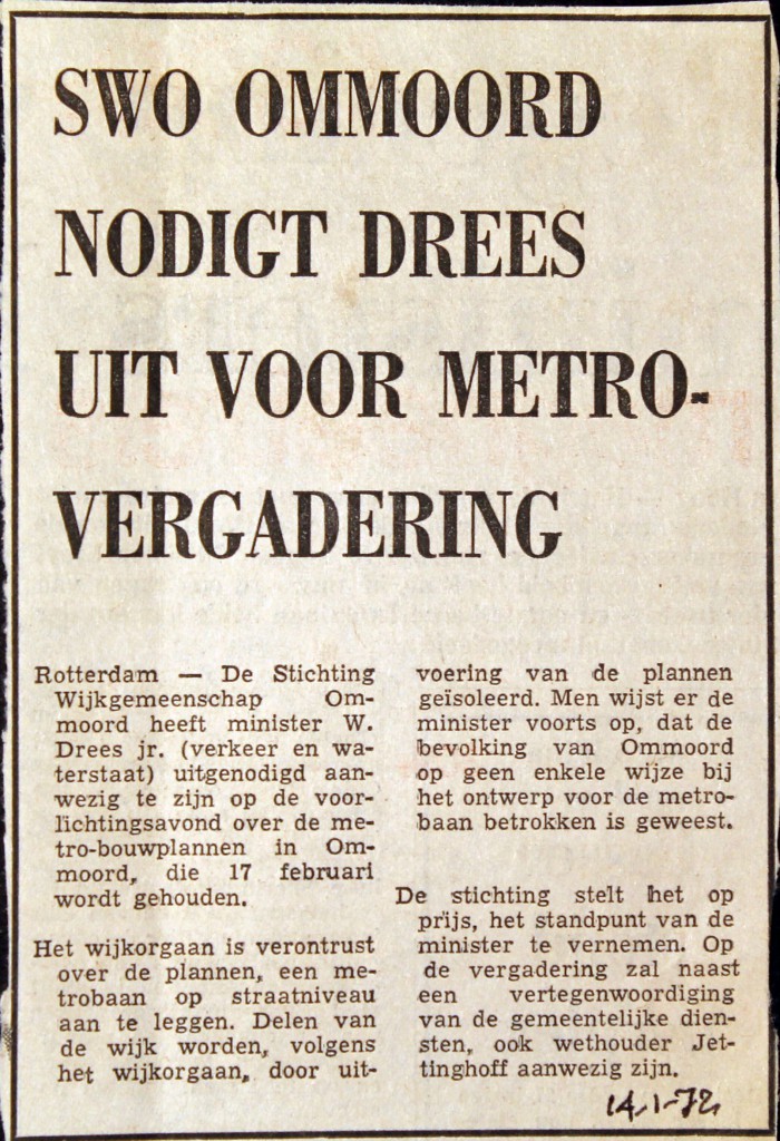 19720114 Drees uitgenodigd voor vergadering.