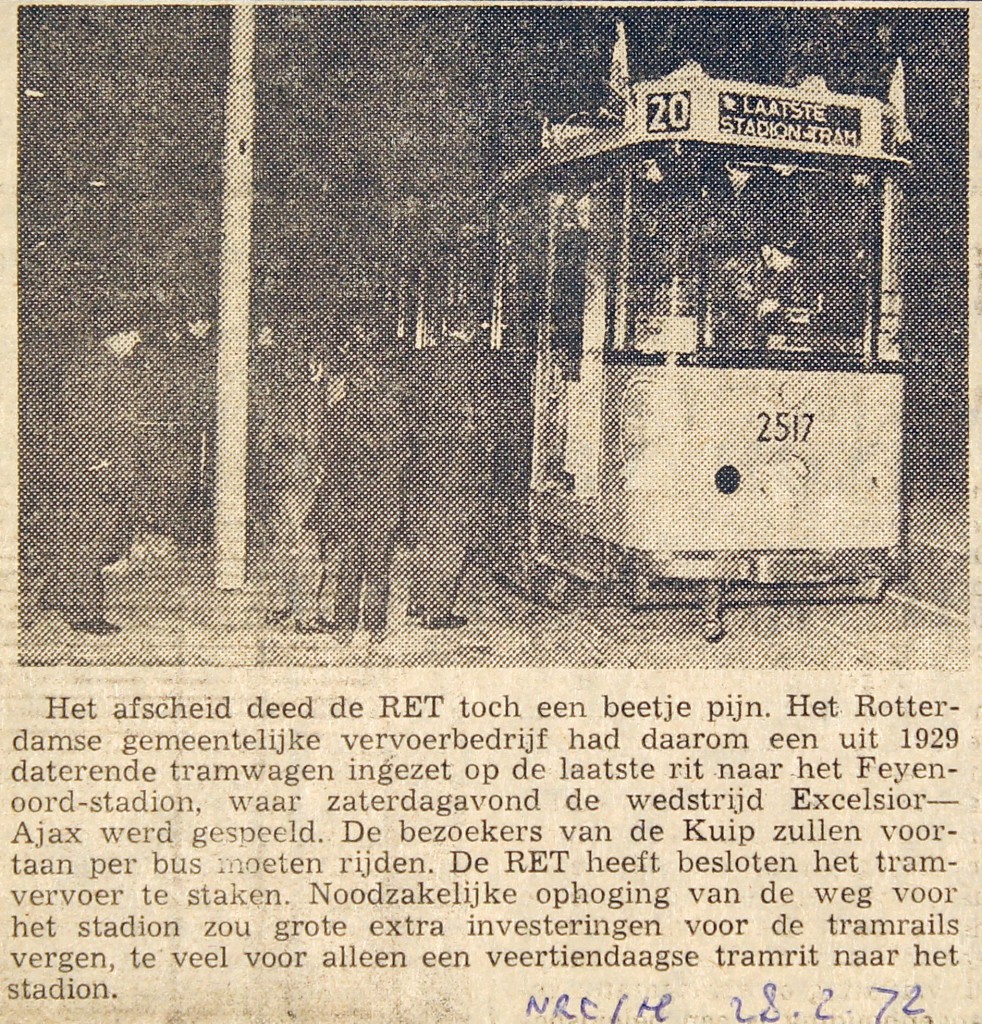 19720228 Laatste rit Feijenoordstadion. (NRC)