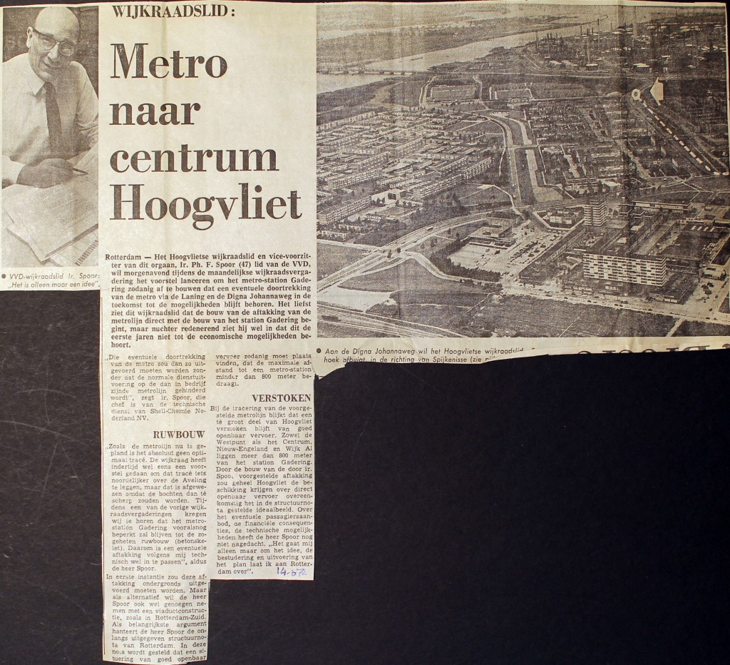 19720314 Metro naar centrum Hoogvliet.