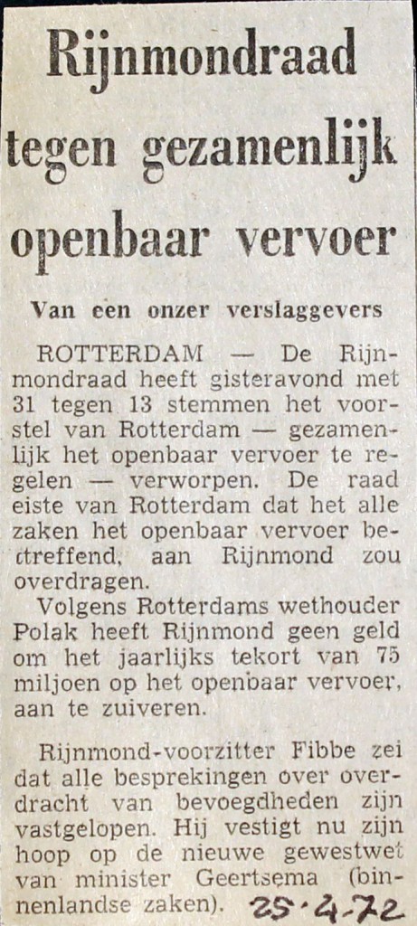 19720425 Rijnmond tegen gezamelijk OV.