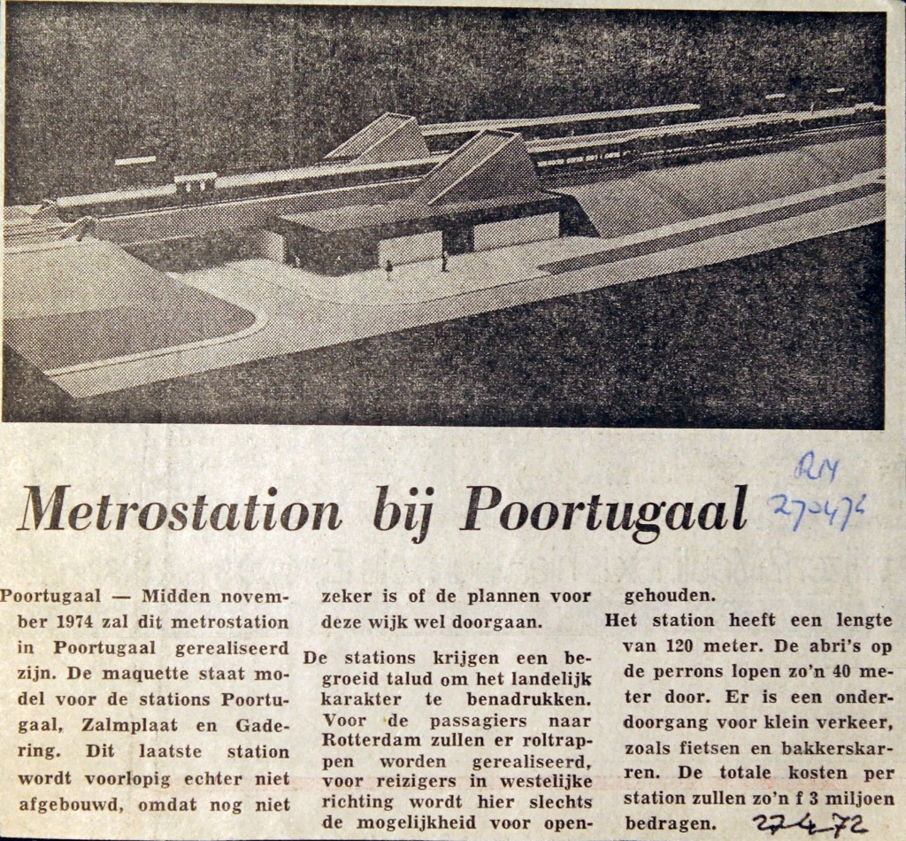 19720427 Metrostation bij Poortugaal.