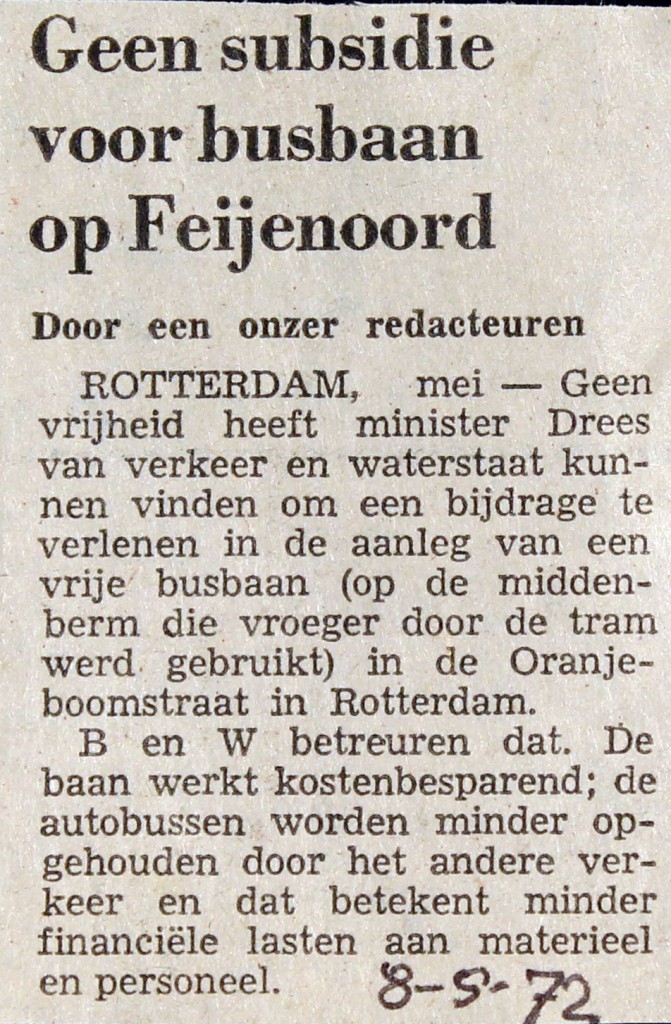 19720508 Geen subsidie busbaan.