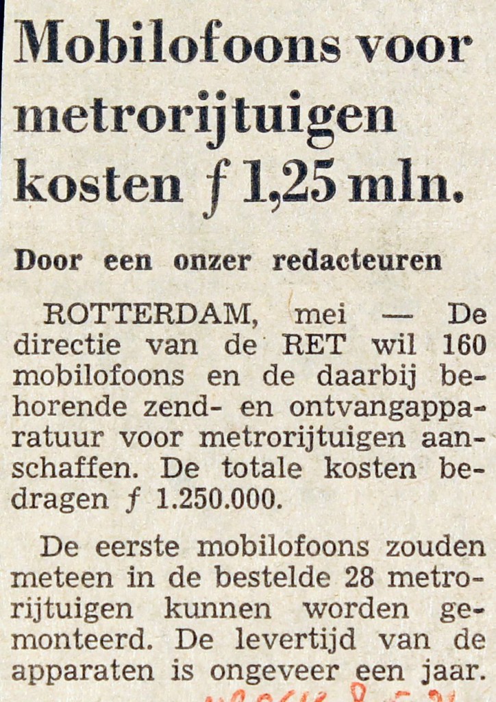 19720508 Kosten mobilofoons metro. (NRC)