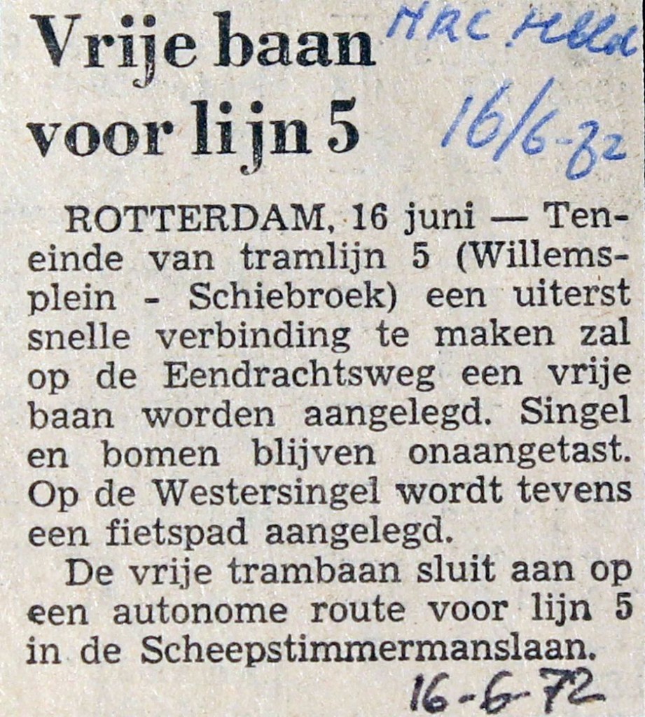 19720616 Vrije baan lijn 5. (NRC)