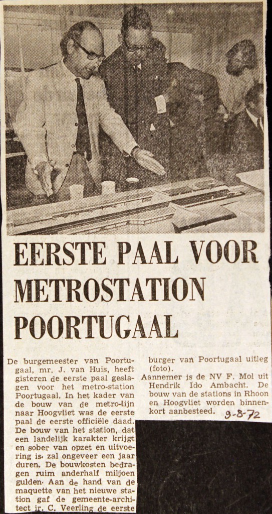 19720809 Eerste paal Poortugaal.