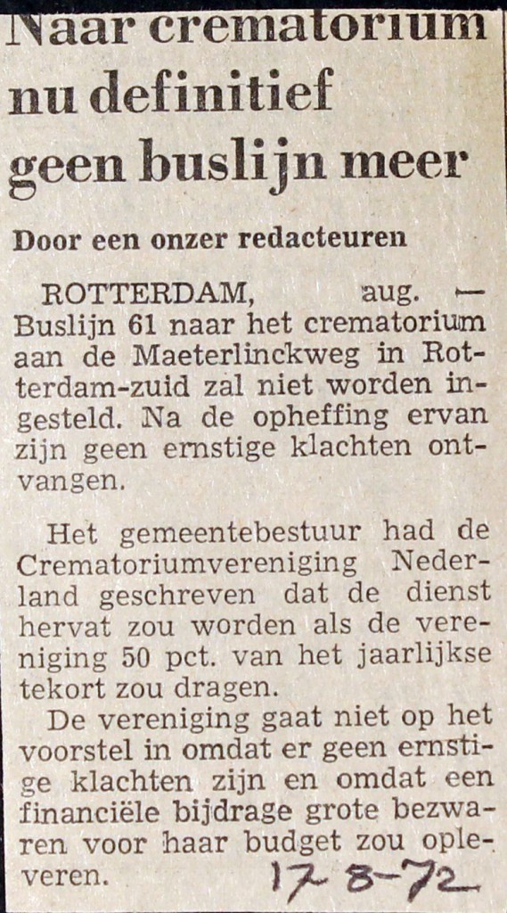 19720817 Geen bus naar crematorium.