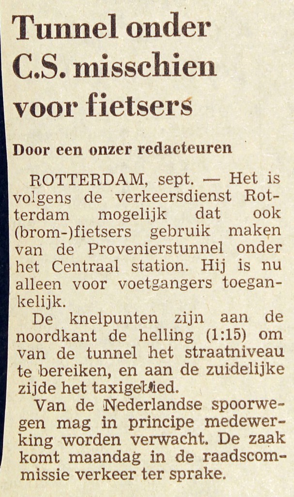 19720909 Tunnel onder CS. (NRC)