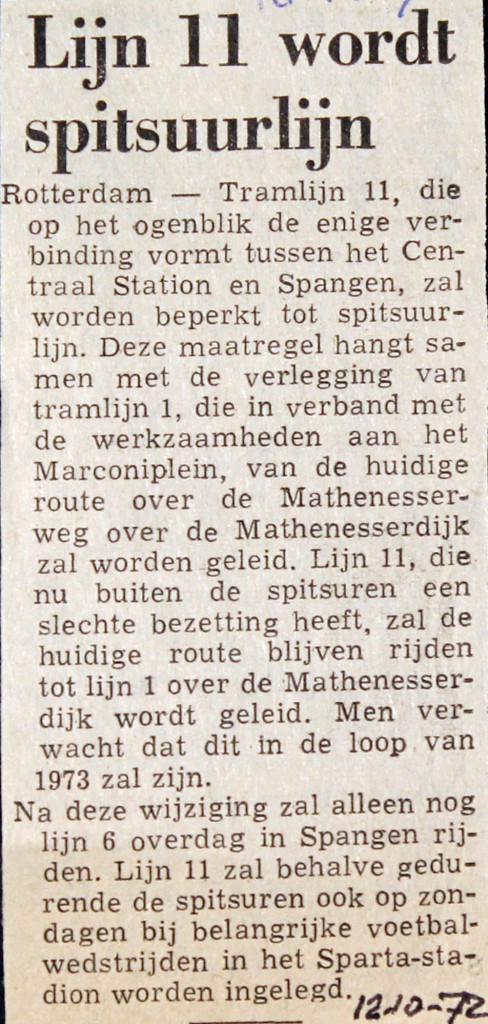 19721012 Lijn 11 spitslijn.