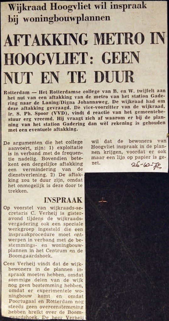 19721026 Aftakking Hoogvliet geen nut.