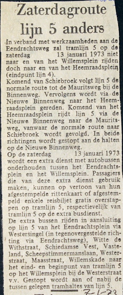 19730107 Lijn 5 zaterdag anders.