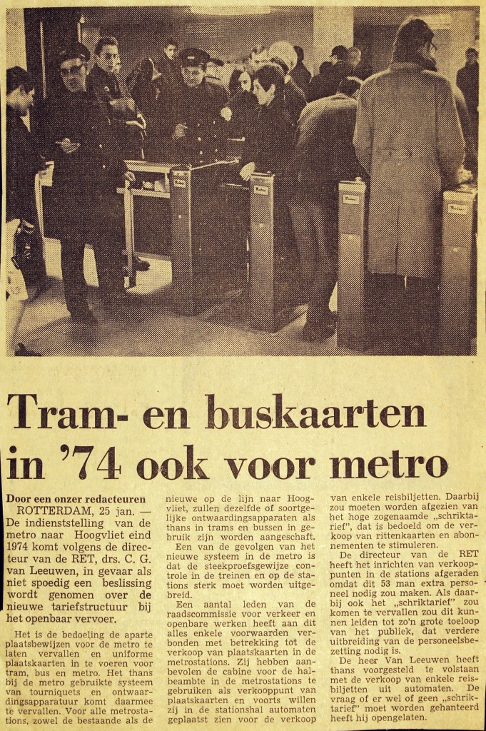19730125 kaarten ook voor metro. (NRC)