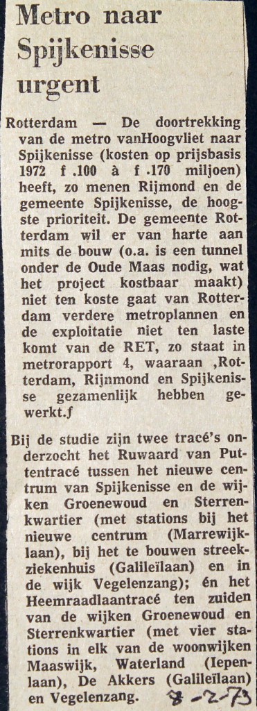 19730208 Metro naar Spijkenisse.