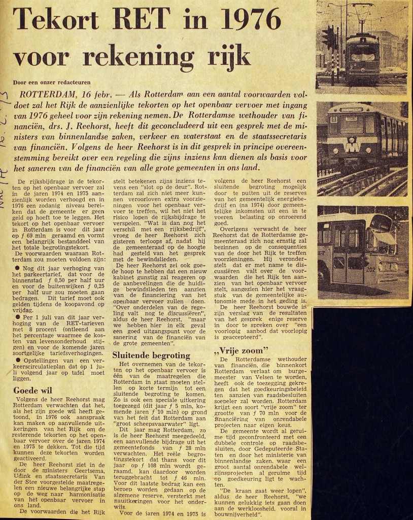 19730216 Tekort RET 1976. (NRC)