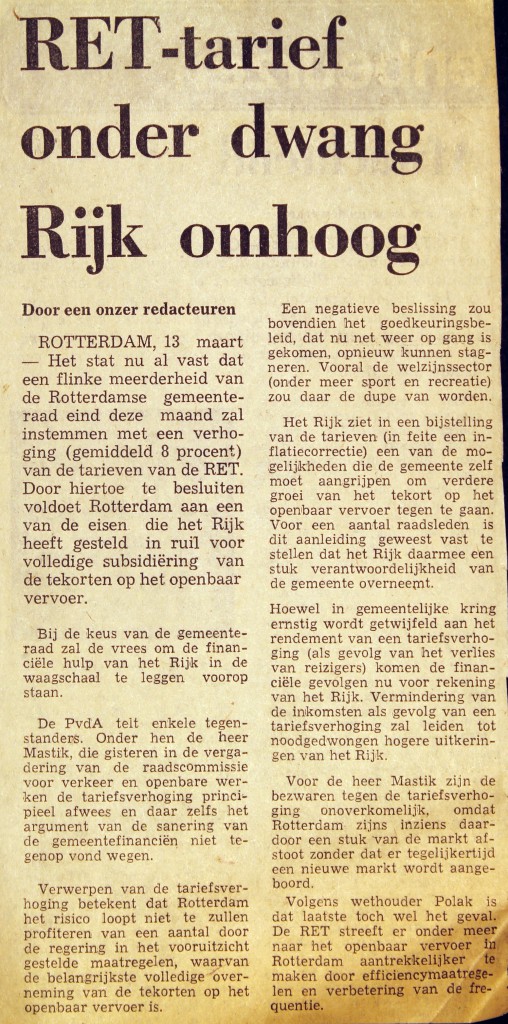 19730313 Tarief omhoog. (NRC)