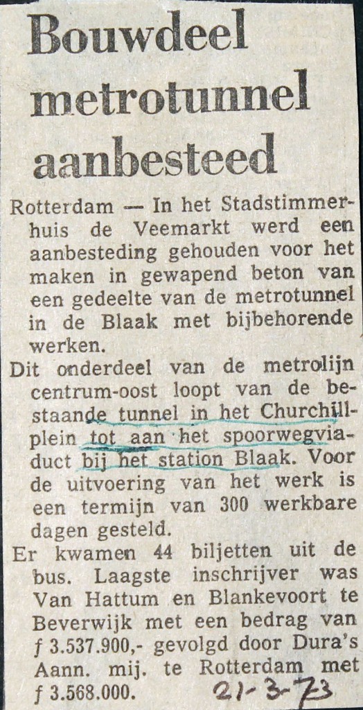 19730321 Bouwdeel metro aanbesteed.
