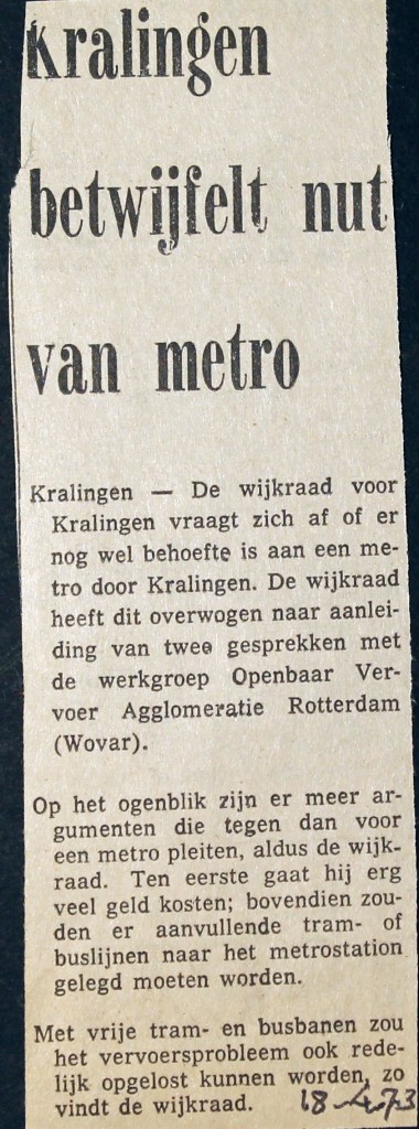19730418 Kralingen betwijfelt nut.