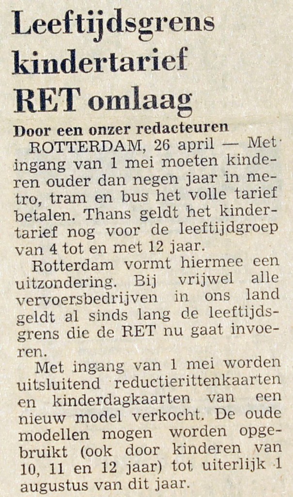 19730426 Leeftijdsgrens omlaag. (NRC)