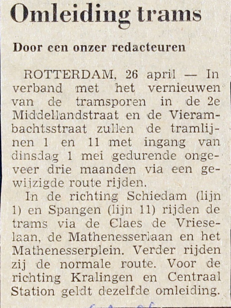 19730426 Omleiding trams. (NRC)
