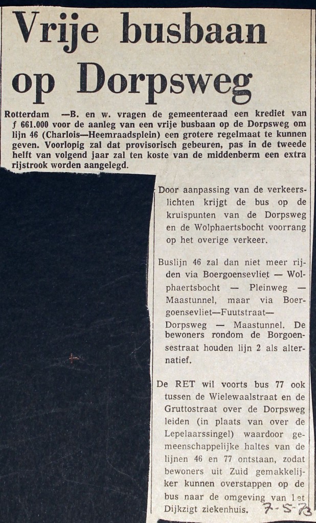 19730507 Vrije busbaan Dorpsweg.