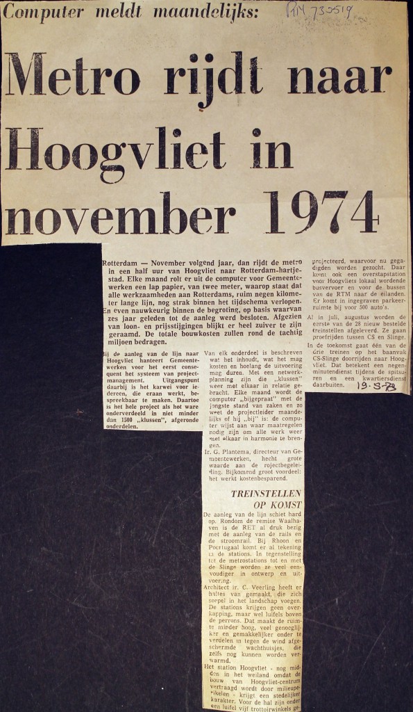 19730519 Metro Hoogvliet rijdt september.