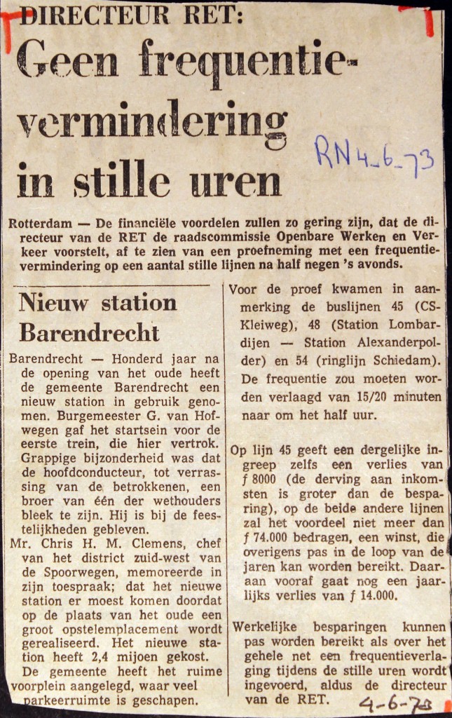 19730604 Geen vermindering. (RN)