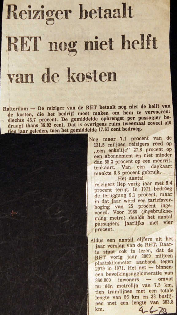 19730604 Reiziger betaald niet de helft.