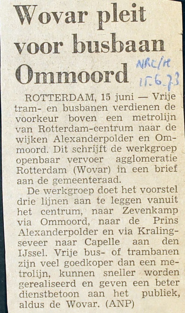 19730615 Wovar pleit voor busbaan. (NRC)