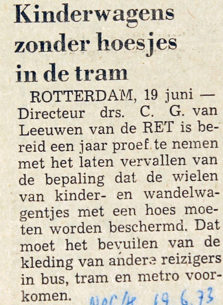 19730619 Kinderwagens zonder hoesje. (NRC)