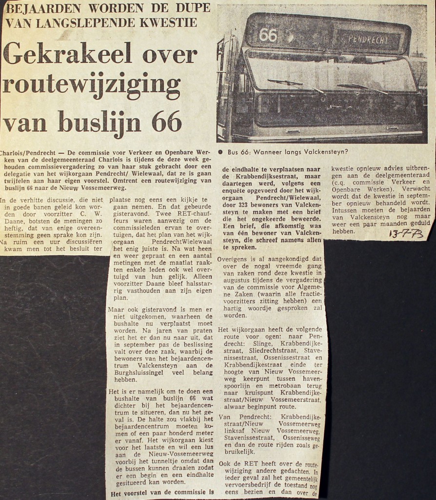 19730713 Gekrakeel wijziging lijn 66.