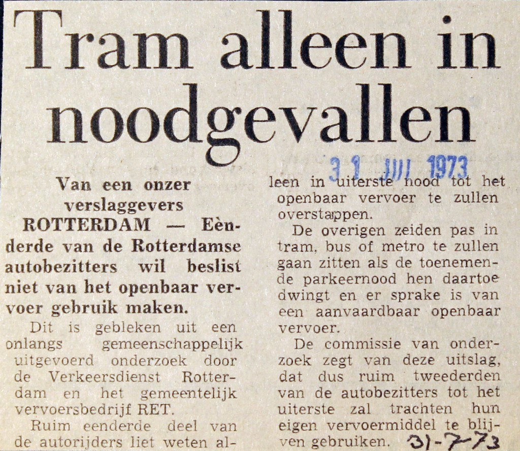 19730731 Tram alleen in noodgeval.