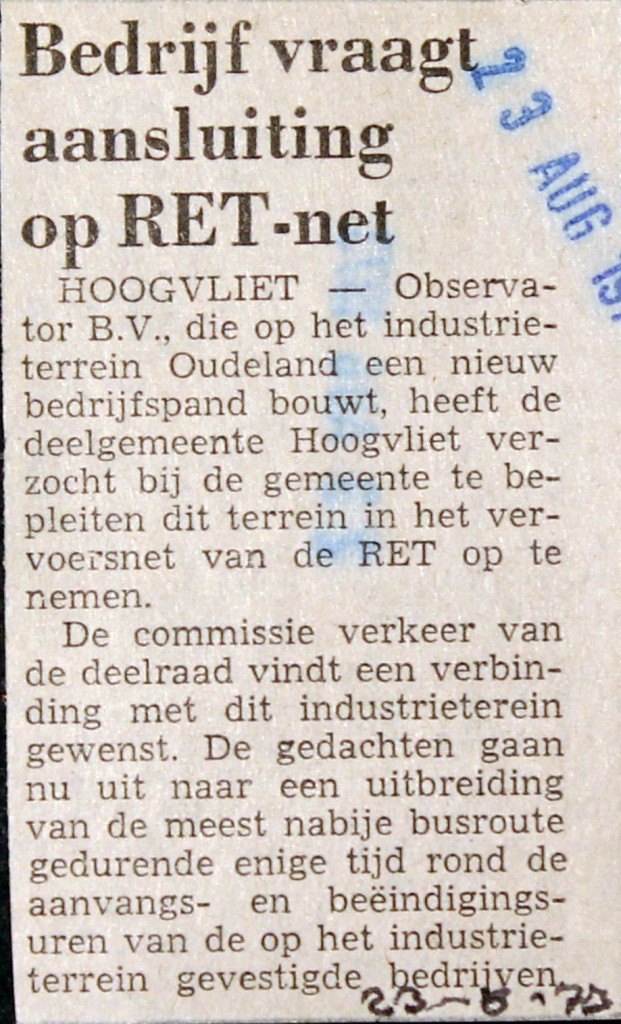 19730823 Aansluiting REt net.