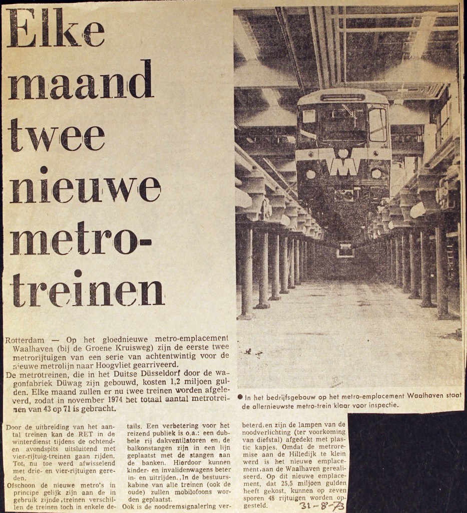 19730831 Elke maand twee metro's.