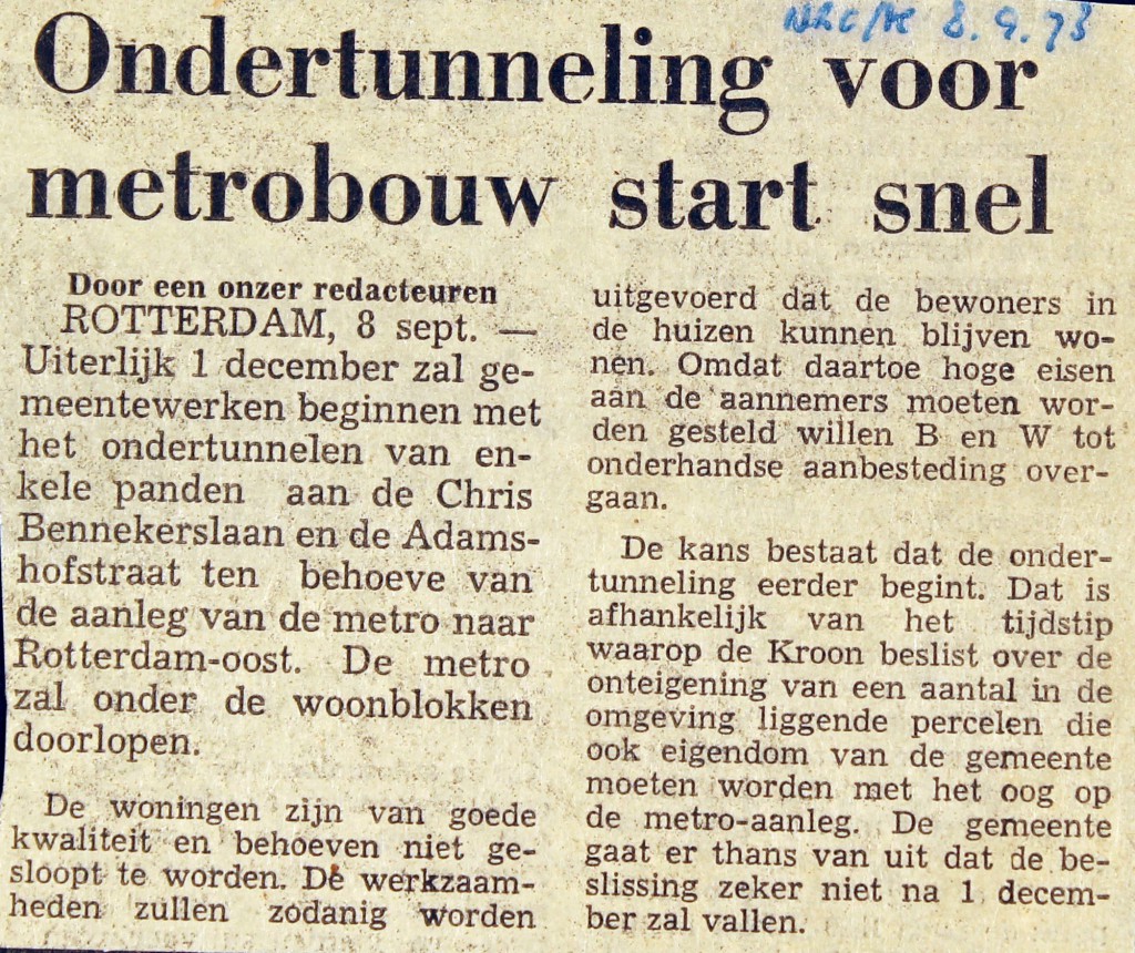 19730908 Ondertunneling sart snel. (NRC)