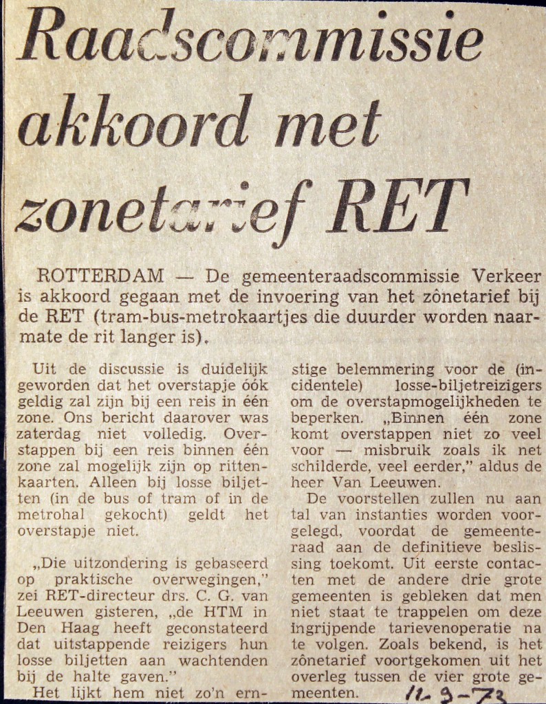 19730911 Raad accoord zonetarief.