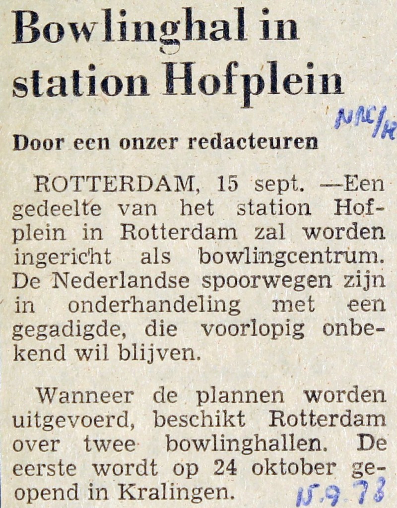 19730915 Bowlinghal Hofplein. (NRC)