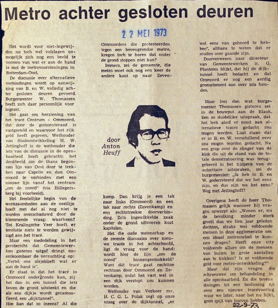 19730922 Metro achter gesloten deuren.