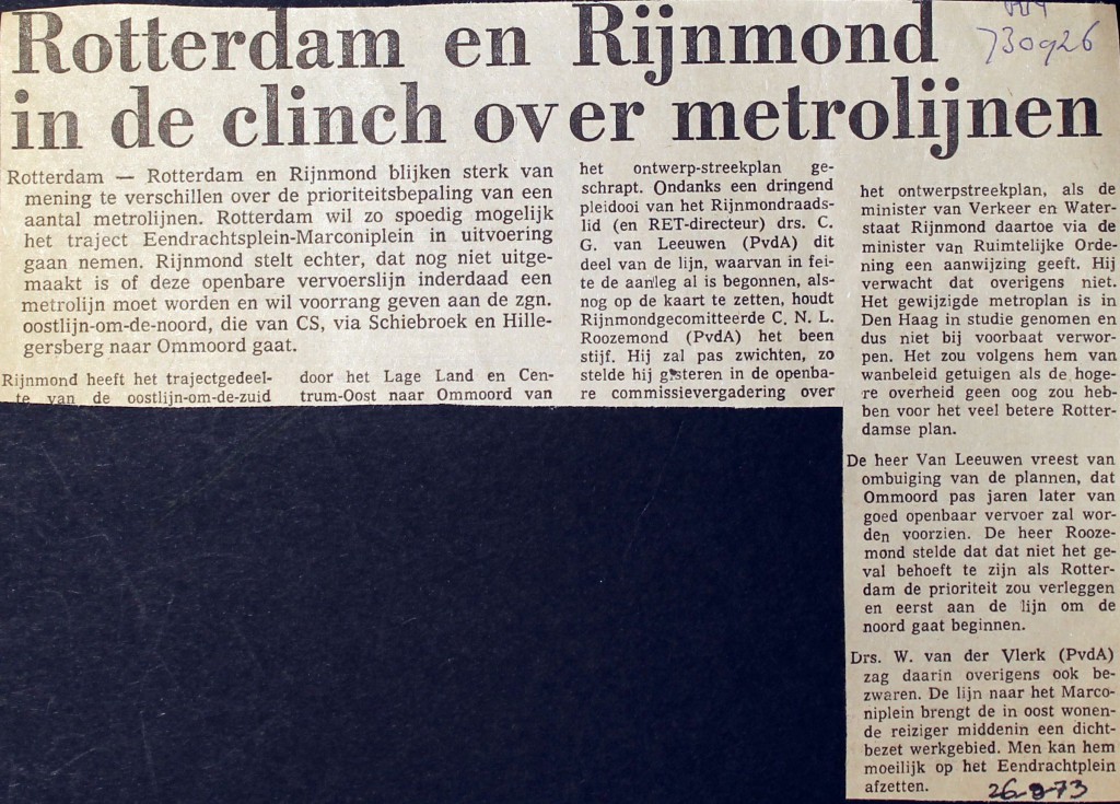 19730926 In de clinch over metro.