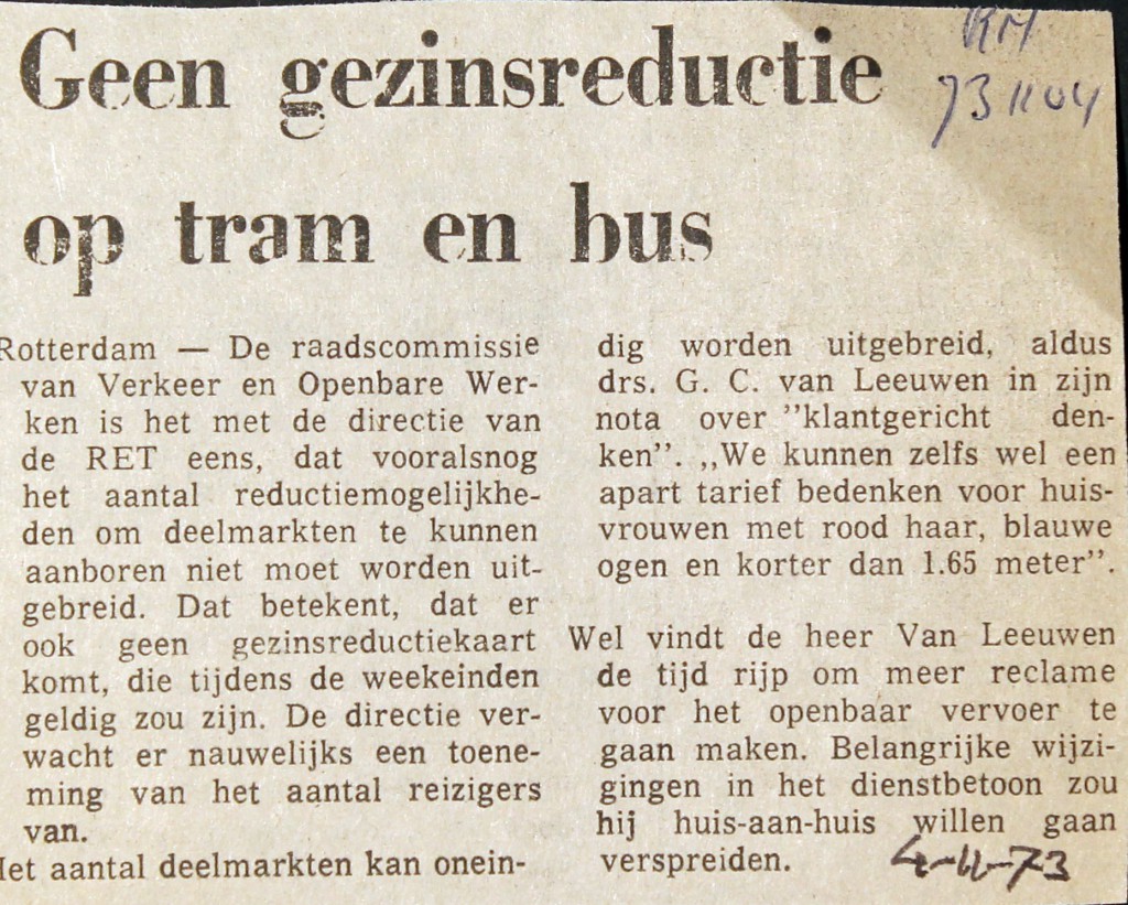 19731104 Geen gezinsreductie.