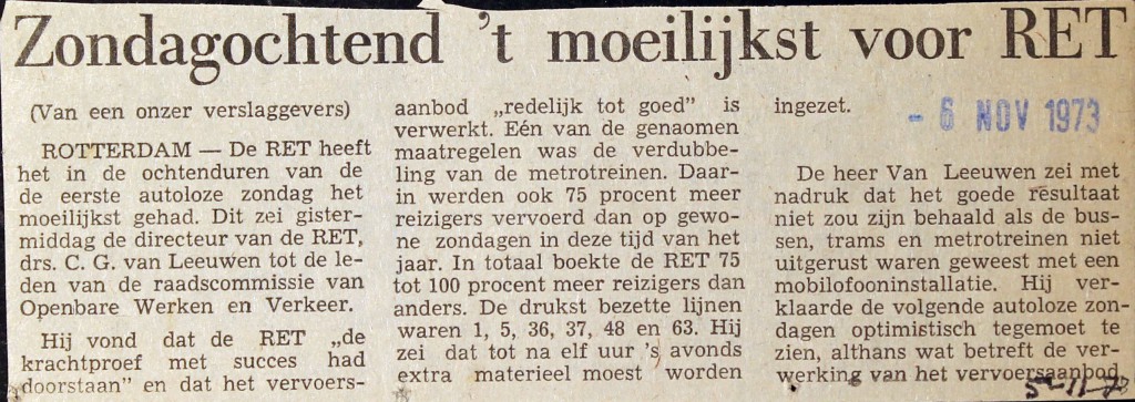 19731106 Zondagochtend moeilijkst.