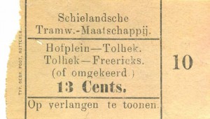 SlTM Sectiebiljet 13 cents druk gebr poot