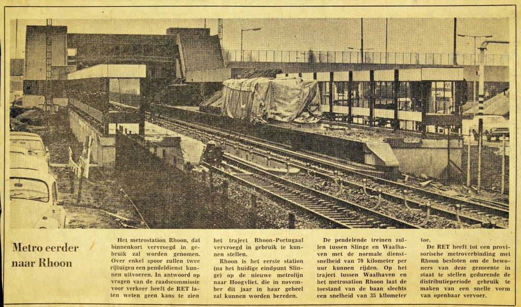 19740108 Metro eerder naar Rhoon. (NRC)