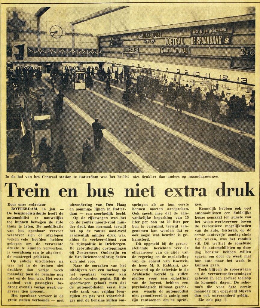 19740114 Trein en bus niet extra druk. (NRC)