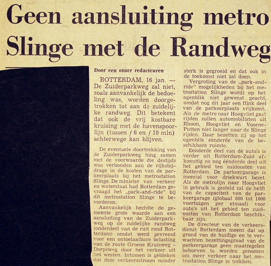 19740116 Geen aansluiting Slinge. (NRC)