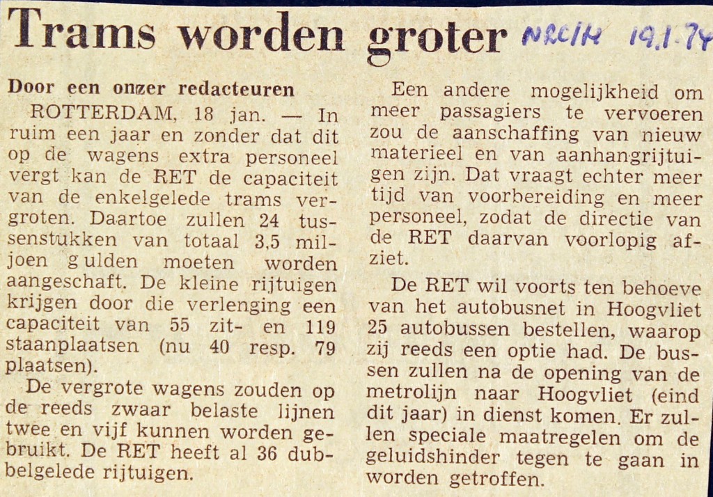 19740119 Trams worden groter. (NRC)