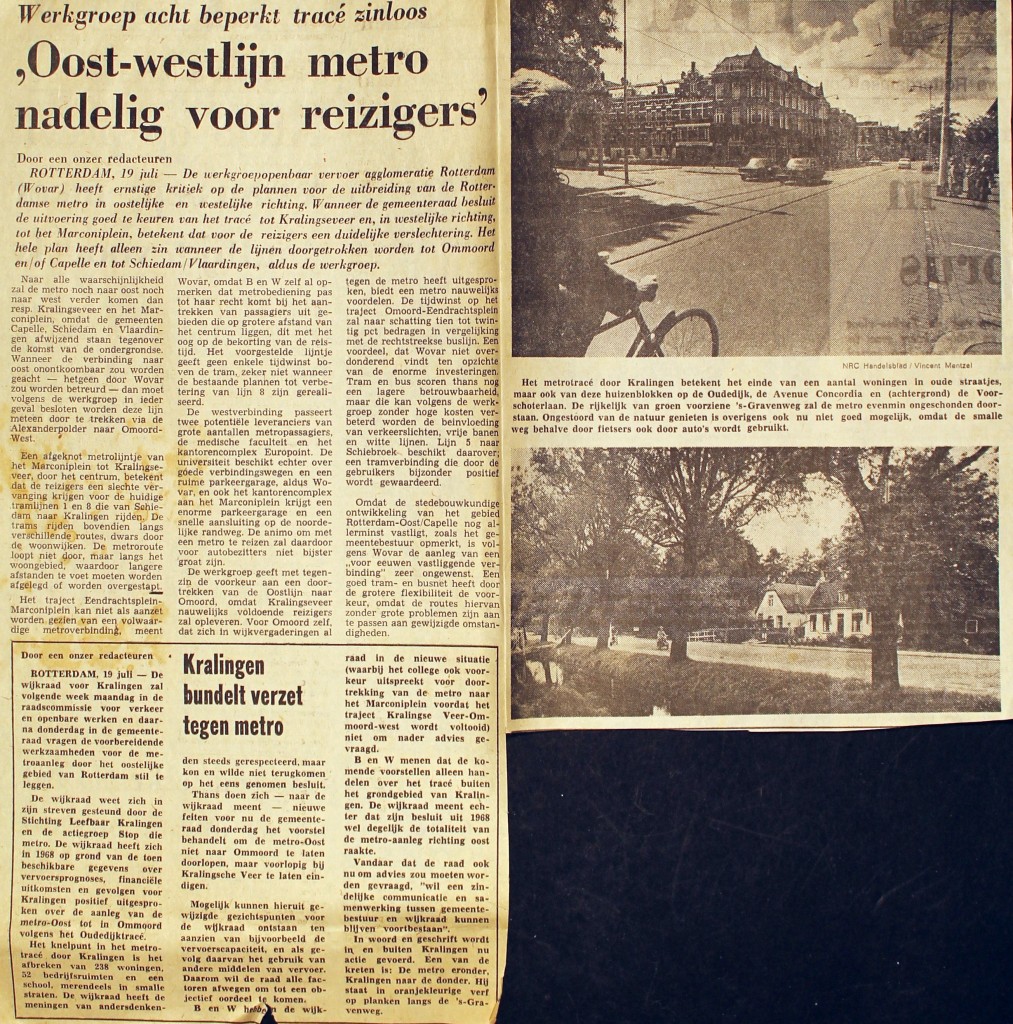 19740719 Oost - West metro nadelig reizigers. (NRC)