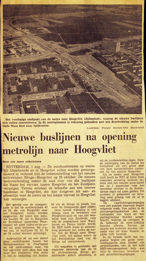 19740801 Nieuwe buslijn Hoogvliet. (NRC)